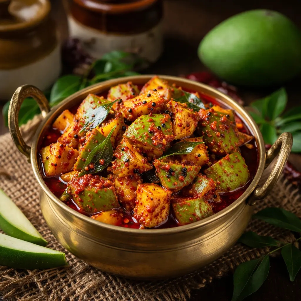 Mango pickle in uruli